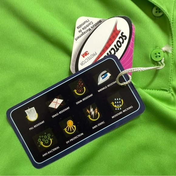 Bright Lime Green Polo Shirt Women's Size Medium - Picture 6 of 10